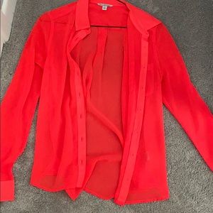 Hot Pink Sheer button down